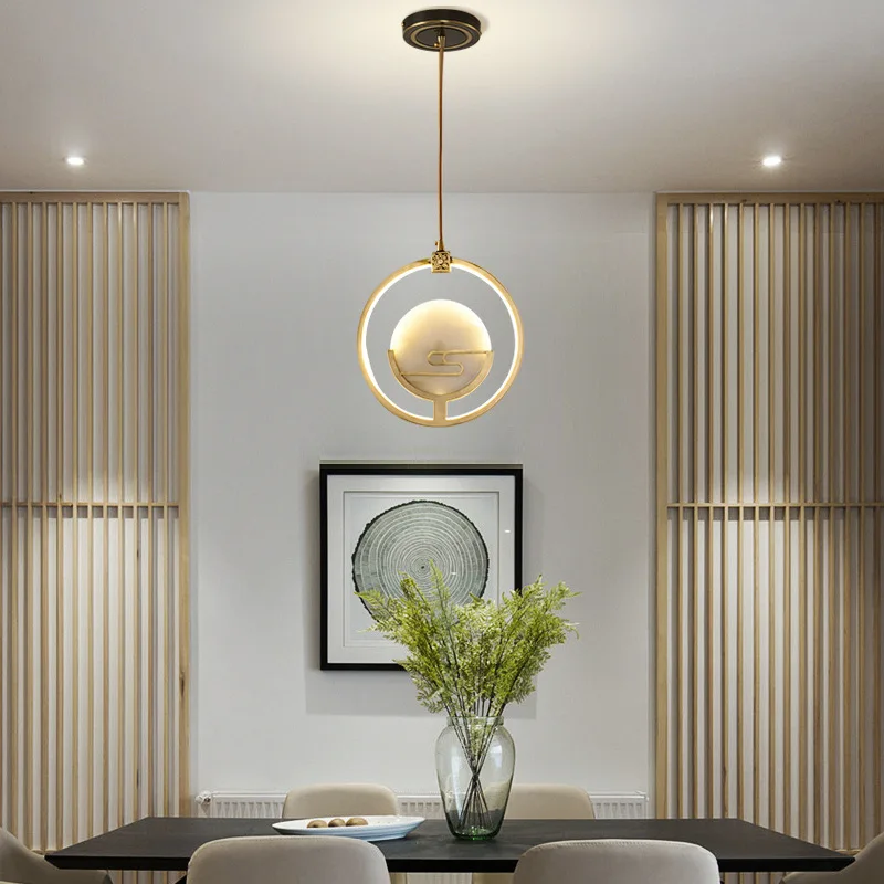 

Minimalist Round Pendant Lights Cute Metal White Pendant Lights for Entrance Door Suspension Luminaire Indoor Lighting EI50DD