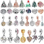 Новые листья, семейная елка, Кокосовая елка, подвеска на рождественскую елку, подходит для браслетов Pandora с подвесками, женские оригинальные бусины сделай сам, оптовая продажа на заказ