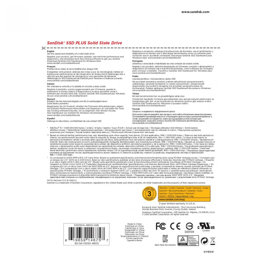 Internal Solid State Drives Sandisk SDSSDA-480G-G26 SDD disk drive Winchester storage memory Components disks SATAIII Laptop 480GB SLC 535 MB/s 445