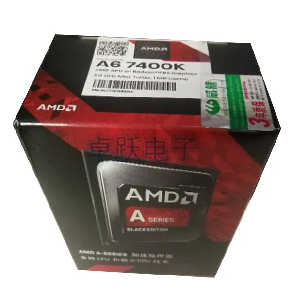 AMD Box A6 Series 7400 7400K двухъядерный 3 5G 65W AD740KYBI23JA разъем FM2 + с кулером ЦП Бесплатная