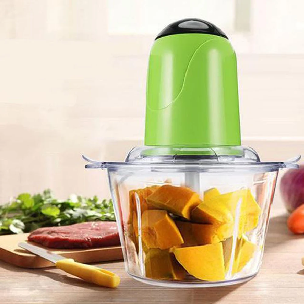 

Household 2L Powerful Meat Grinder Multifunctional Household Electric Food Processor Stainless Steel Meat Cutter Blender Chopper