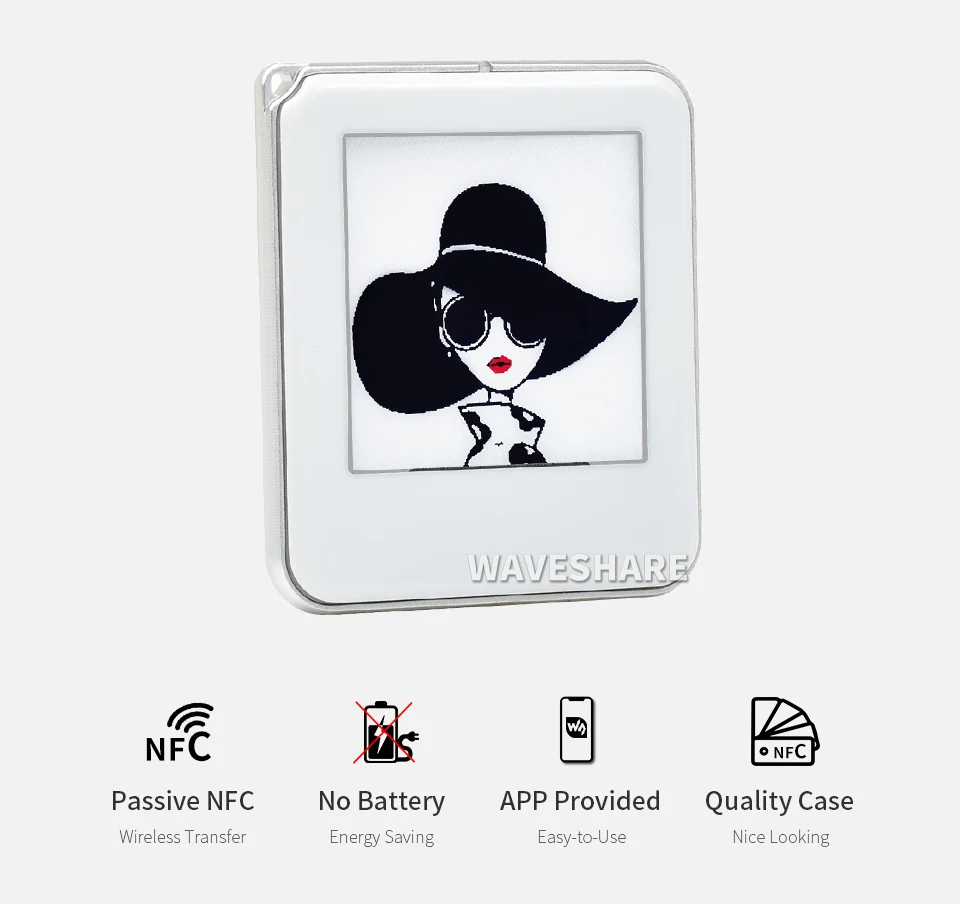 Tri-Цвет 1 54 &quotNFC e-Бумага E-Ink Дисплей с Чехол не Батарея поддерживает Беспроводной