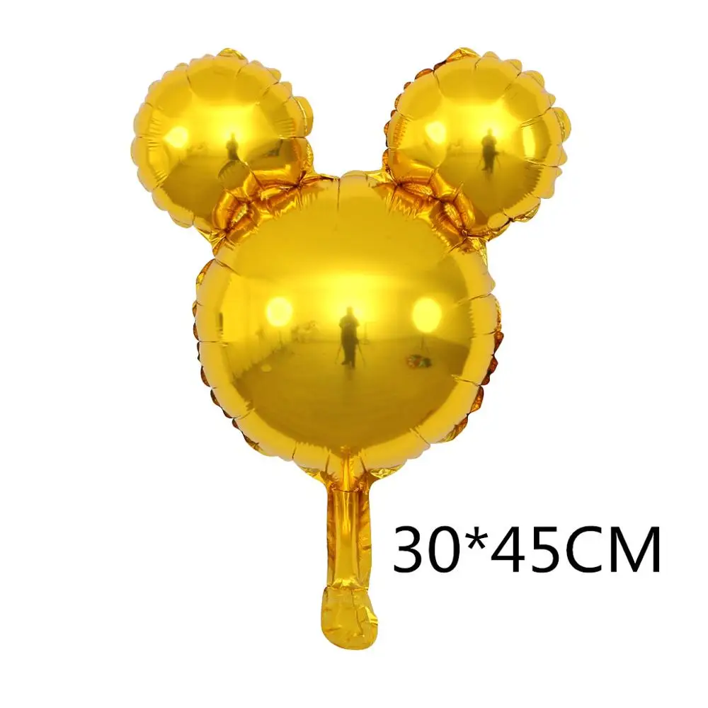 2pcs gold GIHOO 114 см Микки Минни фольгированные воздушные шары мультфильм с днем рождения украшения Детские игрушки большой красный бант детский душ - Цвет: 2pcs gold