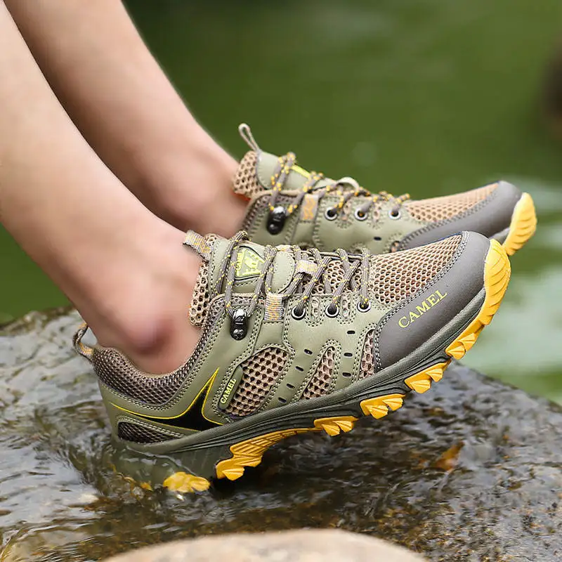Outdoor Summer Mesh Trekking Shoes Men Breathable Non-slip Camping Climbing Shoe Men Unisex Lightweight Hiking Sneakers Women