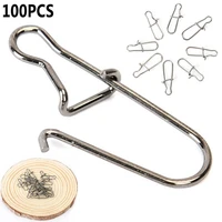 40 discounts hot 100pcs stainless steel snap hooks fishing barrel swivel safety lure connector