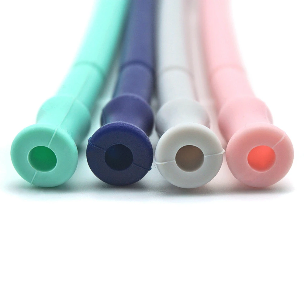 Складная Силиконовая трубочка PULISI с чехлом для переноски и чистящей щеткой не