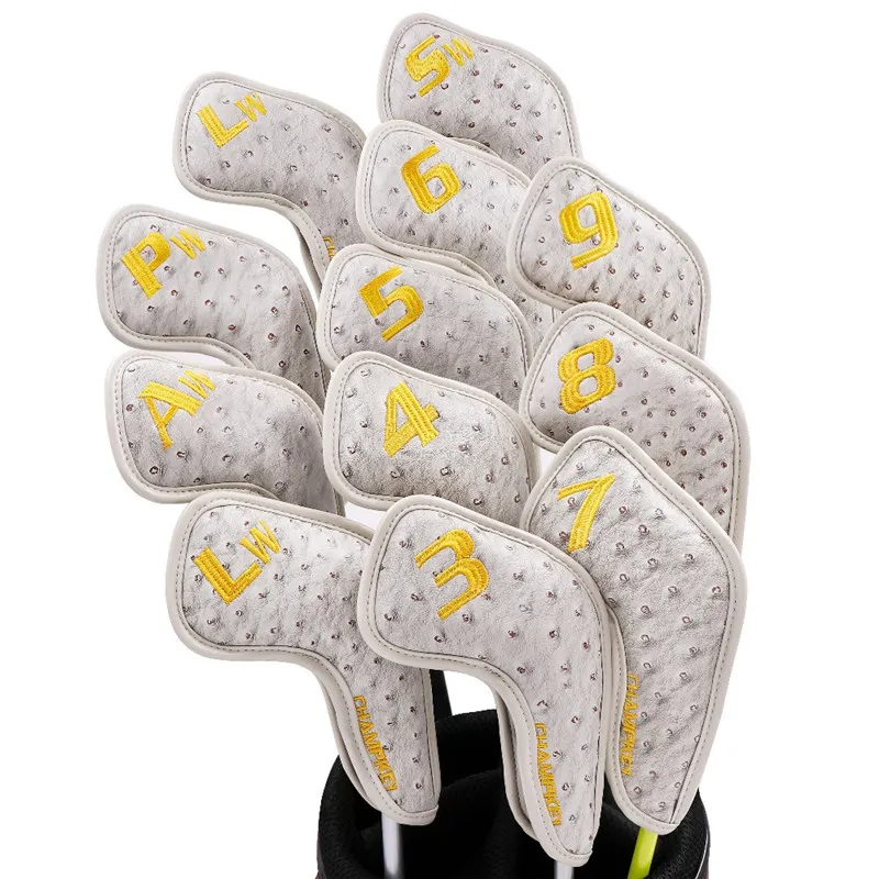 [2 вида цветов] длинные кожаные чехлы для головы гольфа из полиуретана с утюгом в