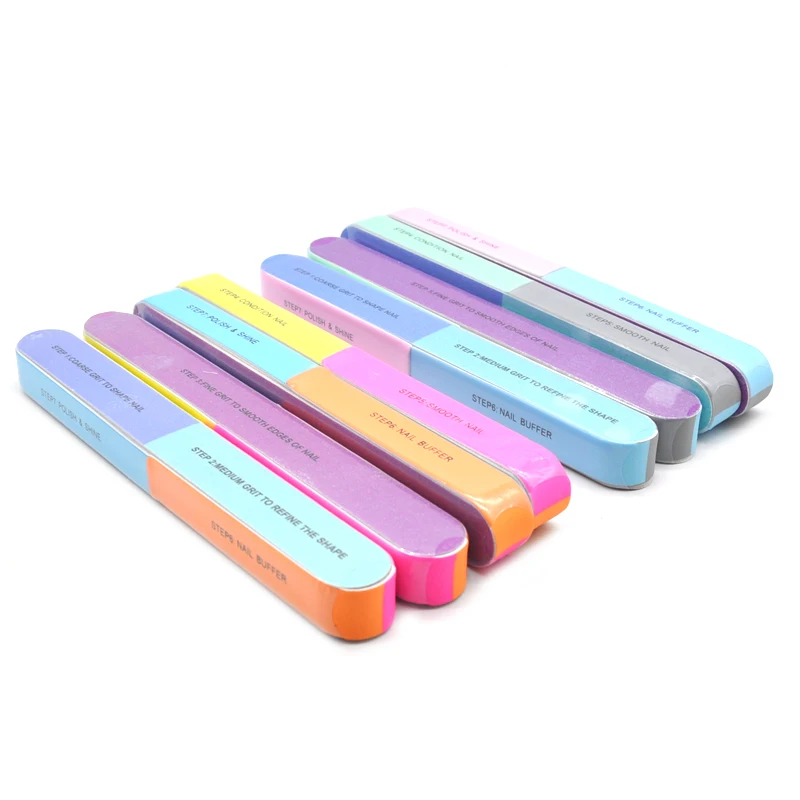 

100Pcs/lot Nail Buffing 7 Side Polish Nail Sanding File Lime a Ongle UV Gel Nail File Strong Thick Pedicure Manicure Nail Tools