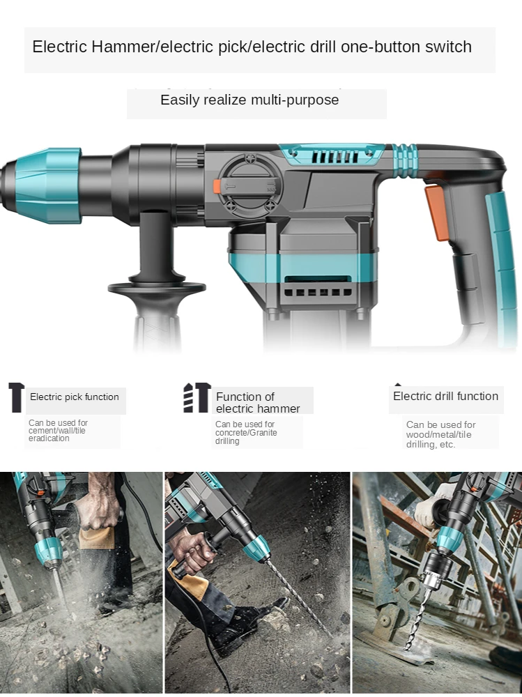 220V Heavy Impact Electric Hammer Concrete Breaker Drill Industrial Power Tools | Инструменты