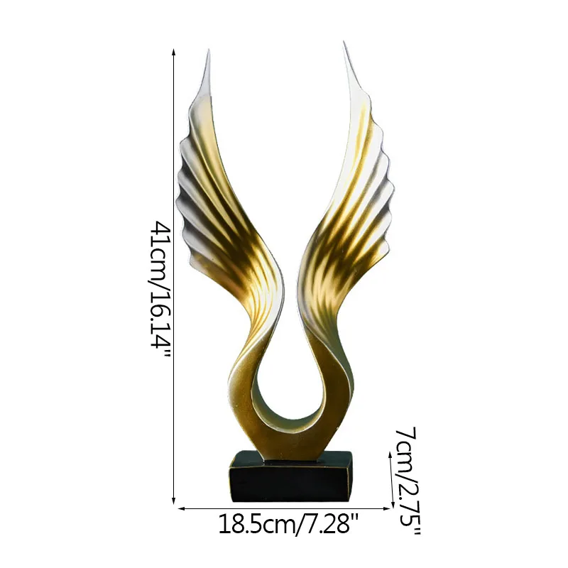 

European Modern Home Decoration Ornament Abstract Eagle Spread Wings Figurines Living Room Entrance Display Furnishings Artware