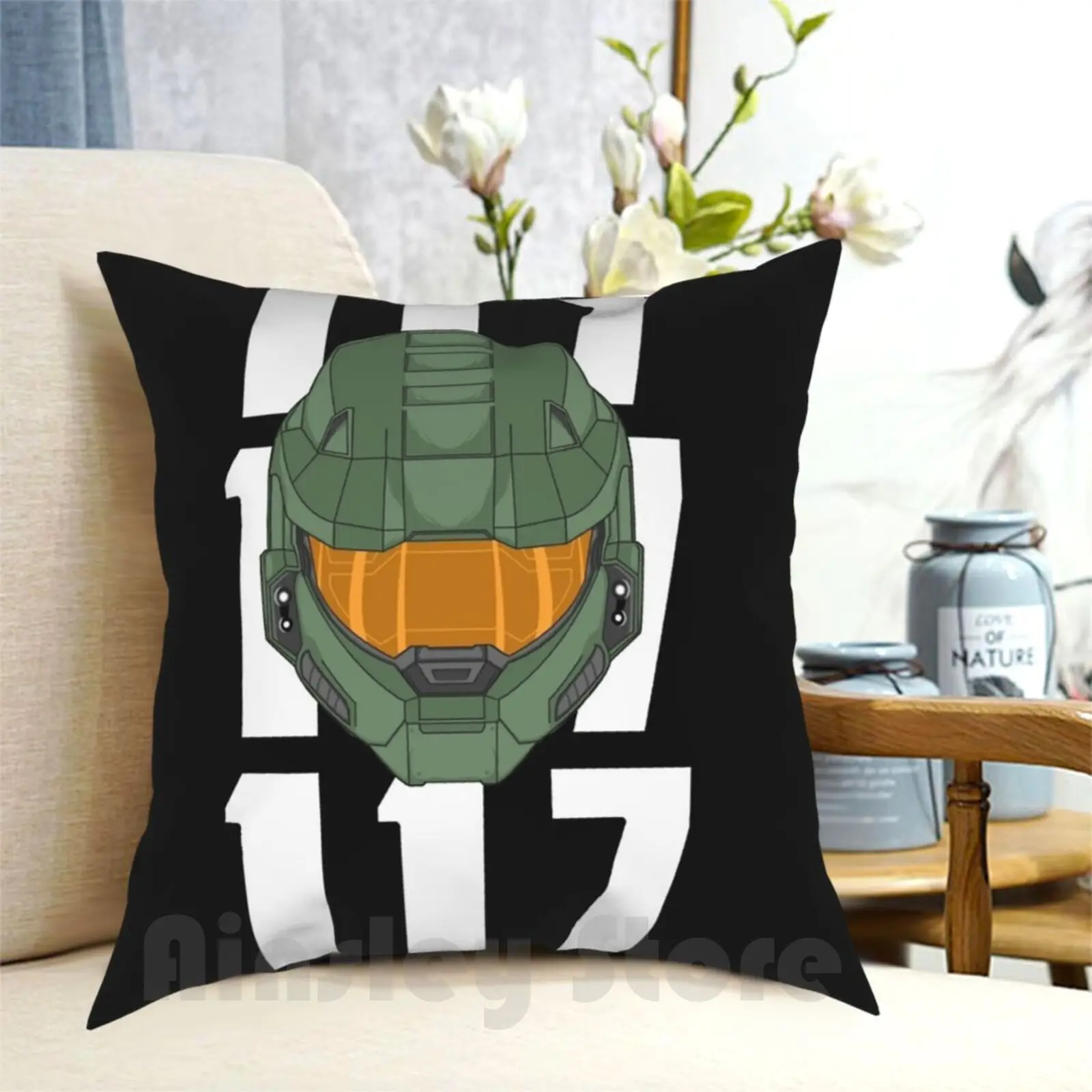 

Infinite-Chief 117 Pillow Case Printed Home Soft DIY Pillow cover Master Chief John 117 117 Infinite Gaming Xbox Xbox One