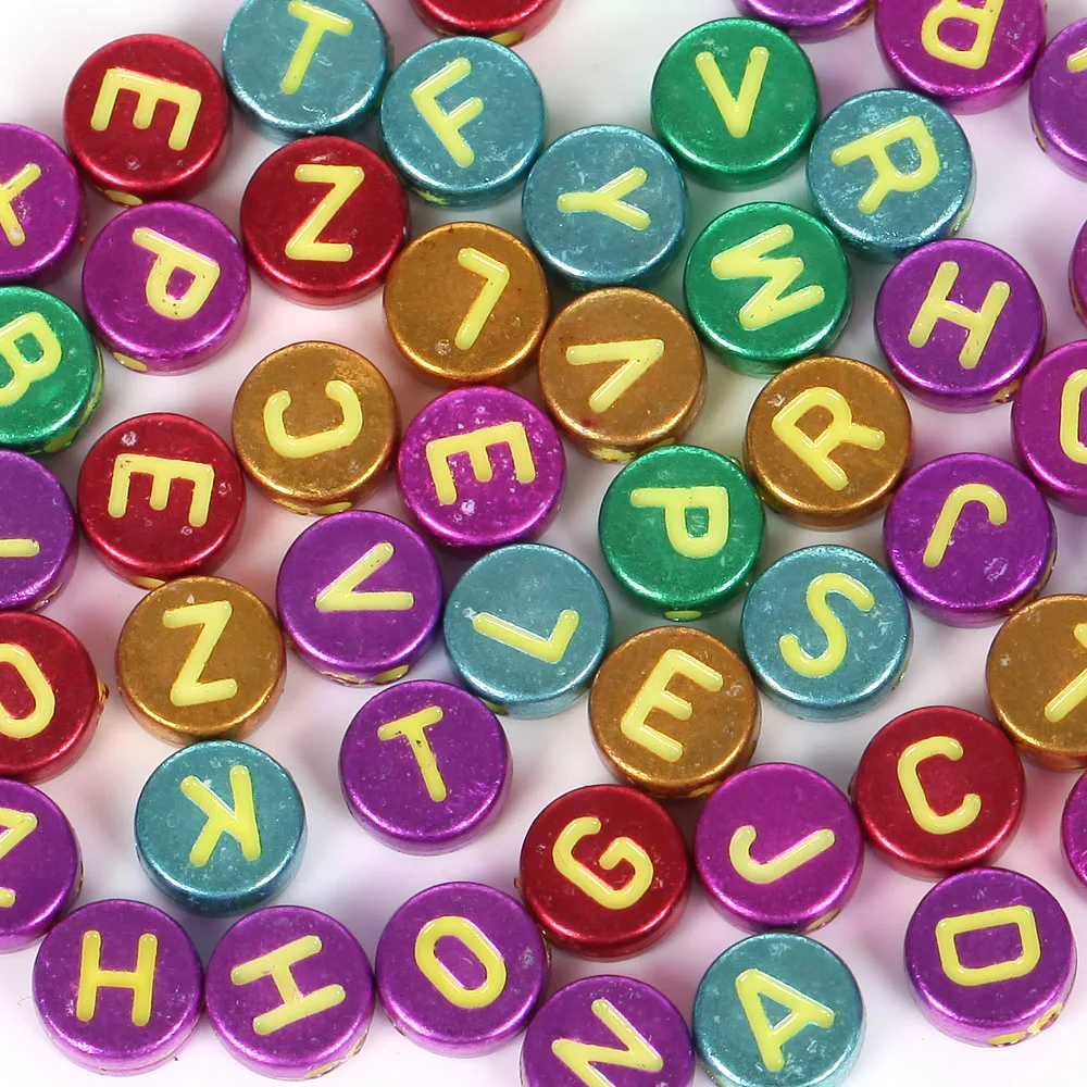 

100 шт., акриловые бусины для бижутерии, 7 х4 мм