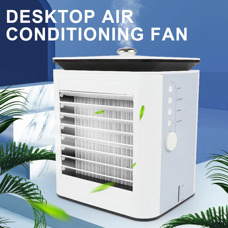

Охладитель воздуха летний с 4 режимами и USB-портом, настольный вентилятор из АБС-пластика, регулируемый увлажнитель, очиститель, аксессуары ...