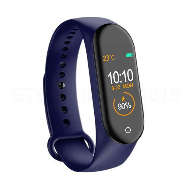 Q1 Bluetooth умный Браслет Дамская мода спортивный смарт-браслет для женщин монитор сердечного ритма фитнес-трекер умные часы для Android IOS - Цвет: Blue-M4