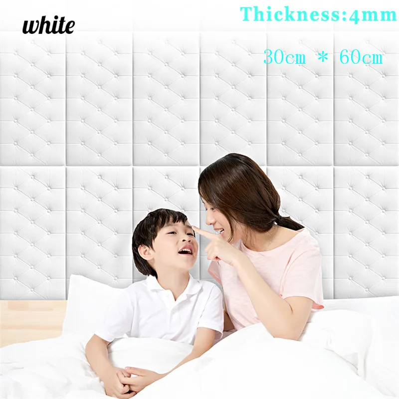 

Self-Adhesive 3D Three-Dimensional Wall Stickers Thicken Tatami Anti-Collision Wall Mat Children'S Bedroom Bed Soft Cushion 4mm