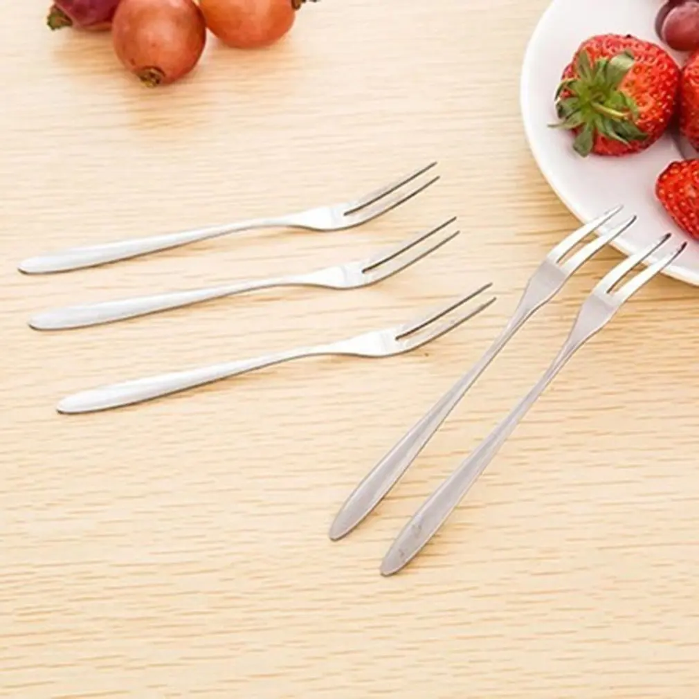 Креативная вилка из нержавеющей стали для фруктов десерт торт салата посуда