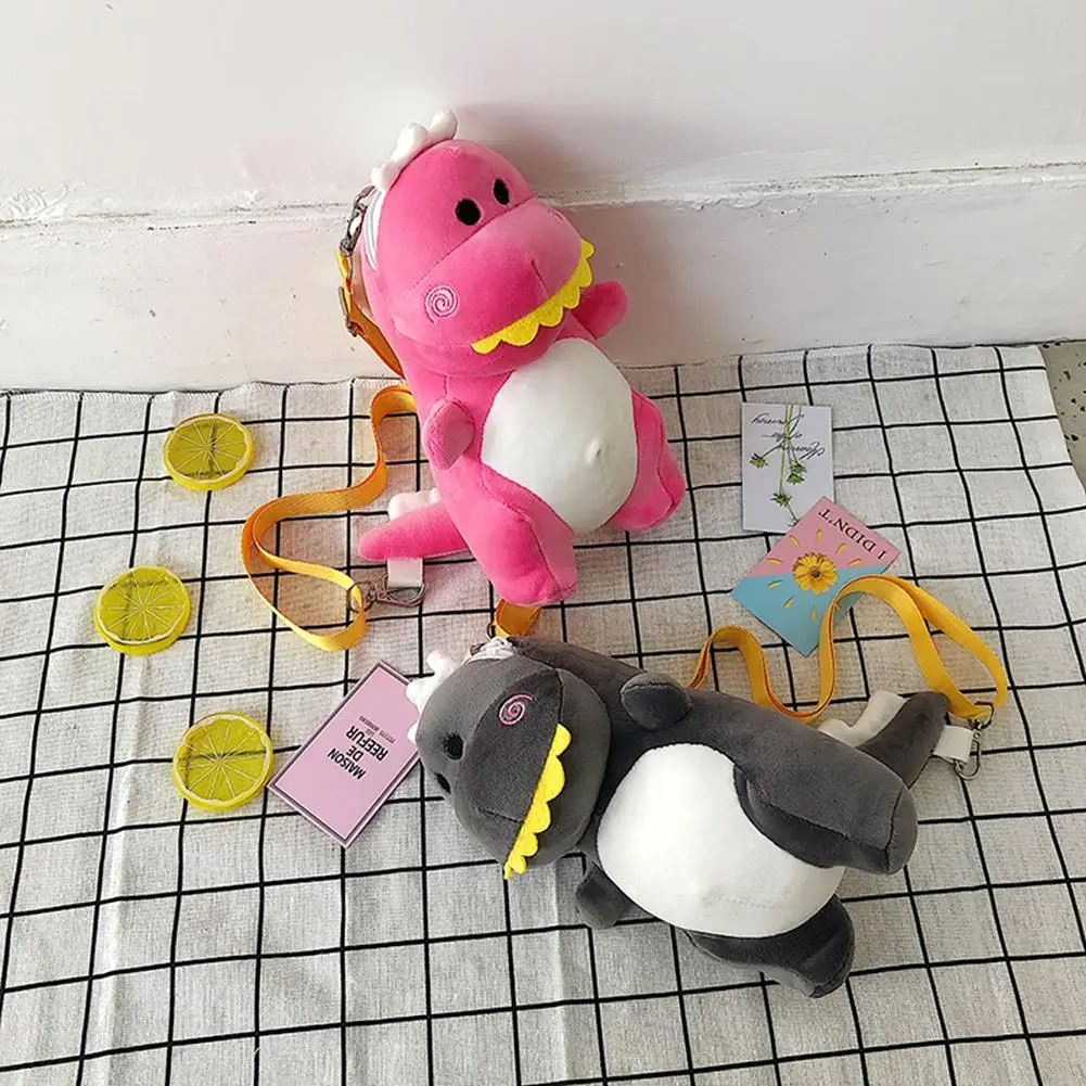 Миниатюрная плюшевая сумка через плечо с динозавром для женщин и девушек сумки