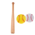 Оборудование для тренировок деревянная бейсбольная бита, мягкий круглый деревянный мяч, 54 см, 2 шт., шары из ПУ