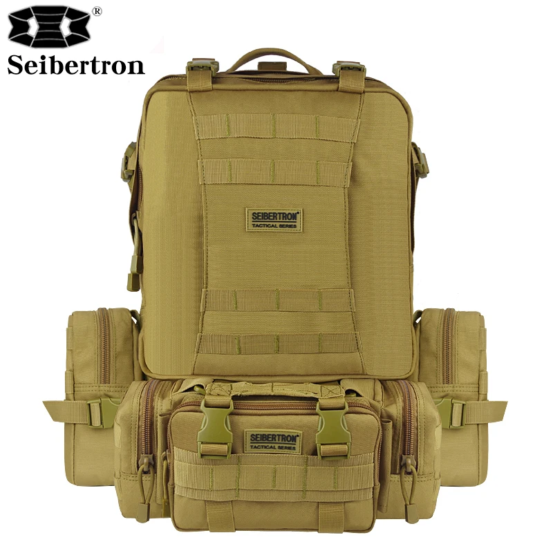Seibertron 50L Molle Высокая емкость Водонепроницаемый Mochila Militar Тактический штурмовой