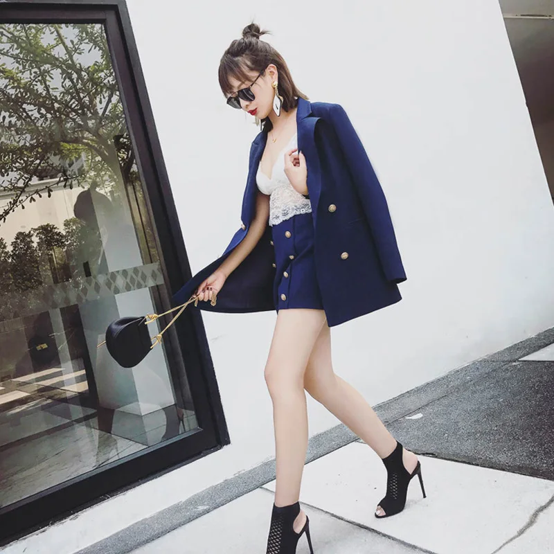 Женские костюмы офисные комплекты Осенний деловой модный сексуальный топ и