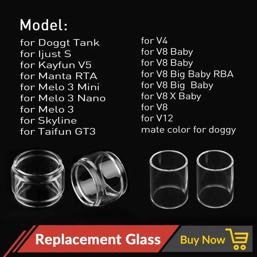 Volcanee 1pc Pyrex Стеклянная трубка для замены испарителя V12 Ijust S Manta RTA атомайзер Vape