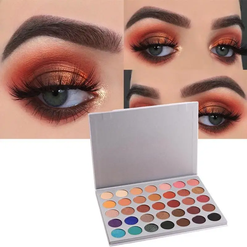 35 цветов Палитра теней для век с блестящими блестками Макияж пудра мерцающие