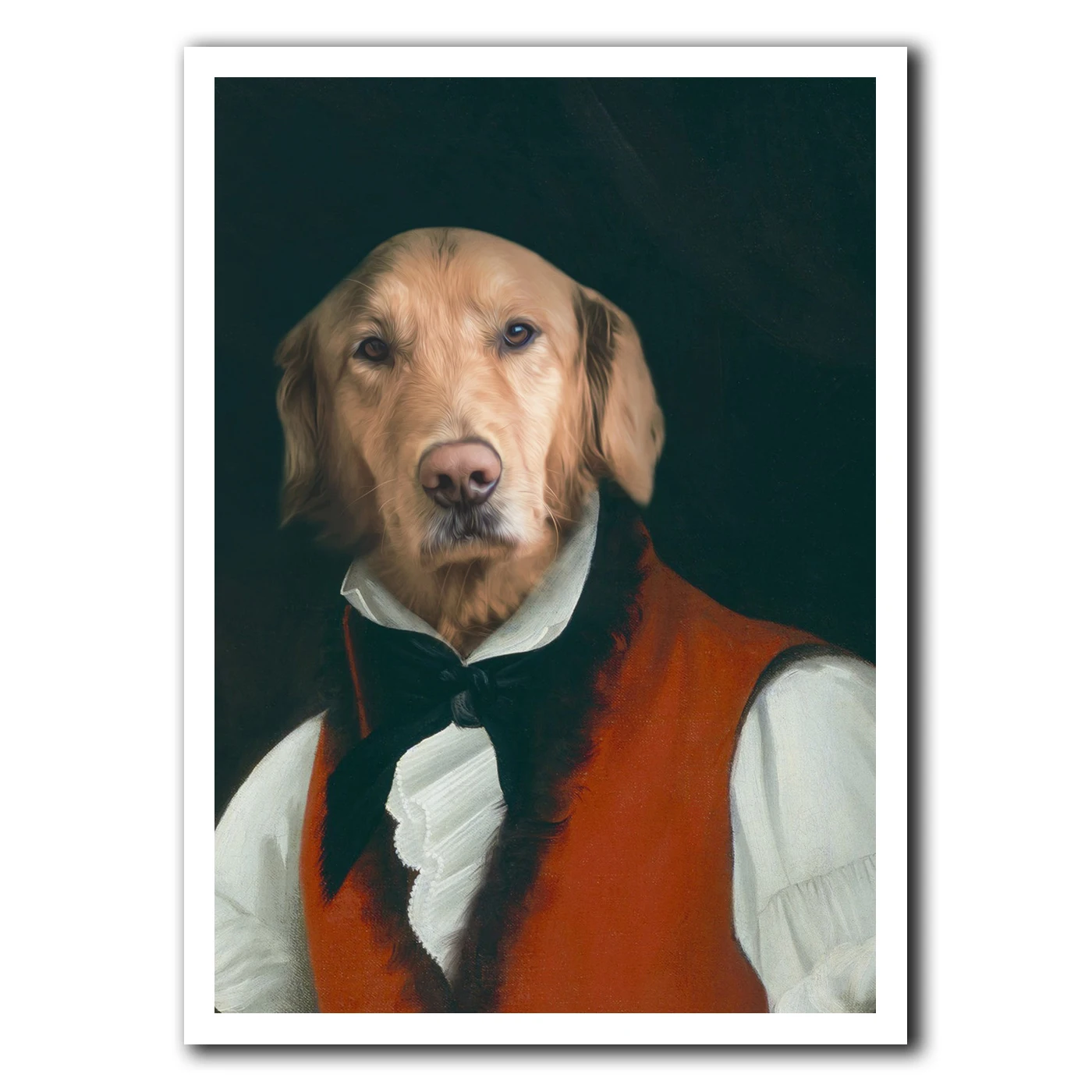 

Renaissance Regal Vintage Style Pet Portrait Poster / Canvas - Golden Retriever Dog