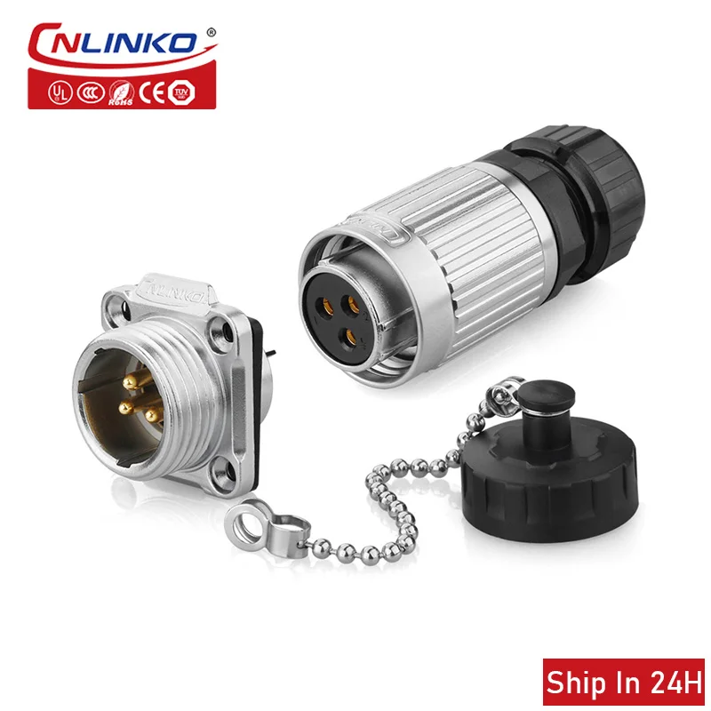 

Cnlinko YW-20 3pin signal waterproof connector IP67 data waterproof power connector for solar stage light LED plant growth