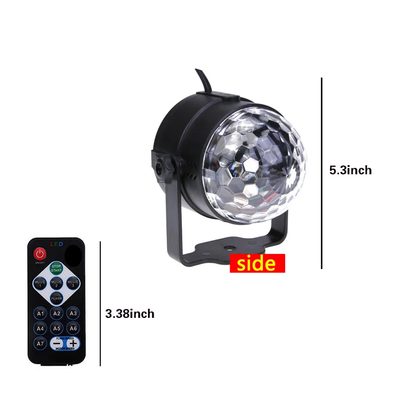 Вращающийся дискошар со звуковой активацией праздничное освещение для диджея