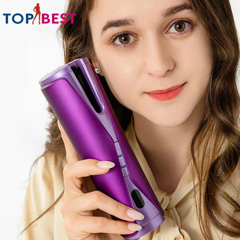 

Professional Automatic Hair Curler Rotating Wand USB Cordless Temperature Adjustable Portable Curling Iron Waves Styling Tools