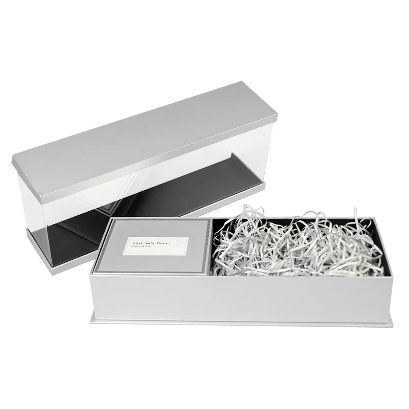 

Valentine's Day heavy Metal Acrylic Polo Flower Gift Box Rectangular Birthday EngagementChocolate Candy Decoration Box