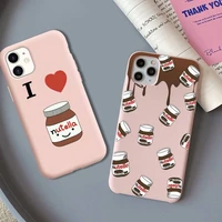 kawaii chocolate nutella phone case solid color soft cover for iphone 13 11 pro max x xs max xr 7 8 6 6s plus cases