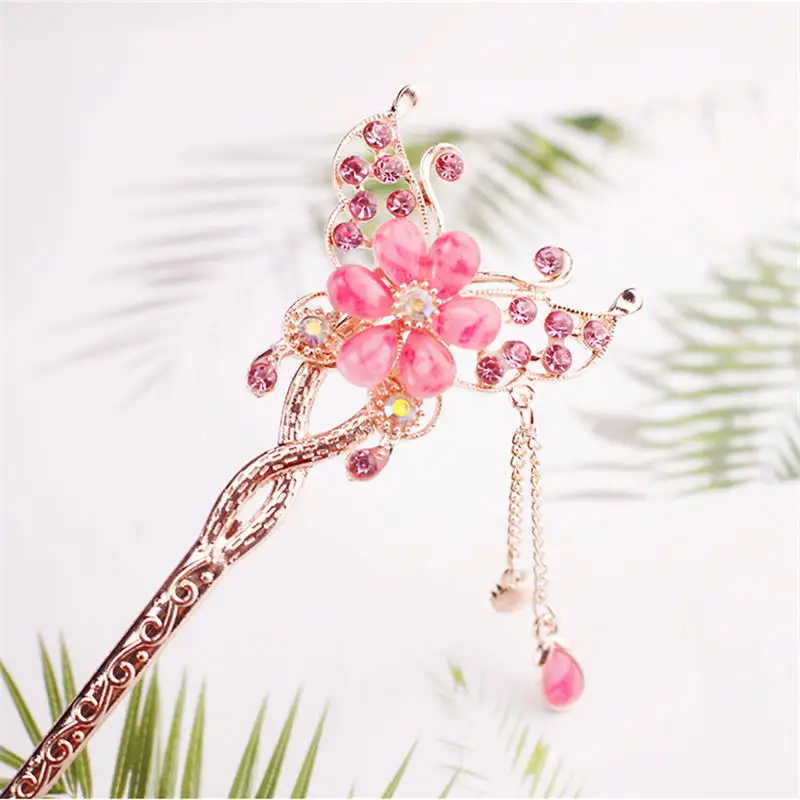 Металлический резной головной убор для невест китайские старинные шпильки шаг