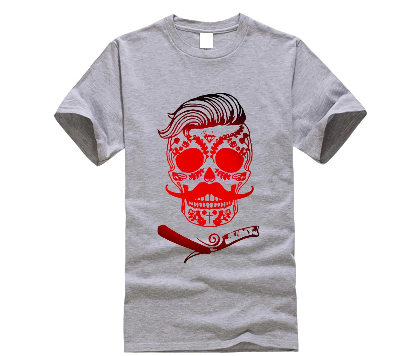 2019 Venta caliente de moda encargo t camisa printingGreaser оригинальный rockabilly pelo navaja Barbero personalizada | Мужская