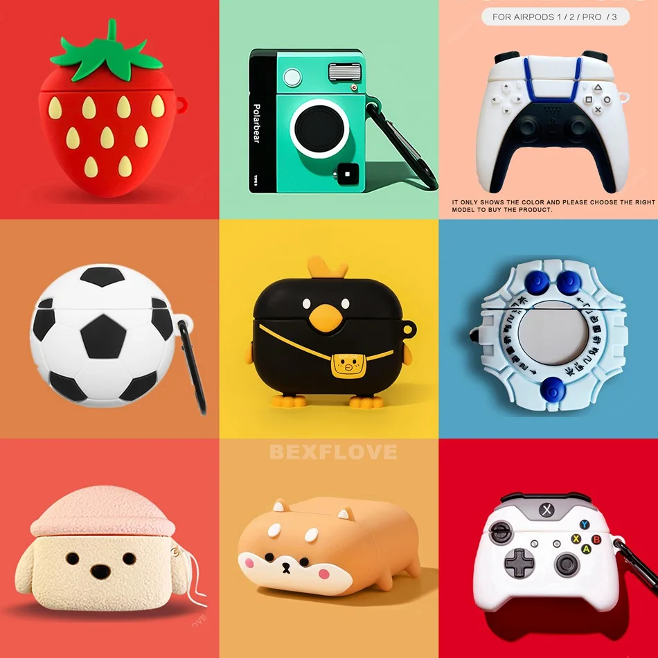 

Earphone Case For AirPods 2 3 Pro Case 3D Cute Cartoon Anime Silicone Cover For Apple Air Pods 3 2 2021 Pro Earpods Earbuds Case