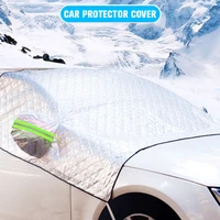 half car cover sun uv snow rain dust car external protection cover three layers heat insulation thick snow cover car accessories