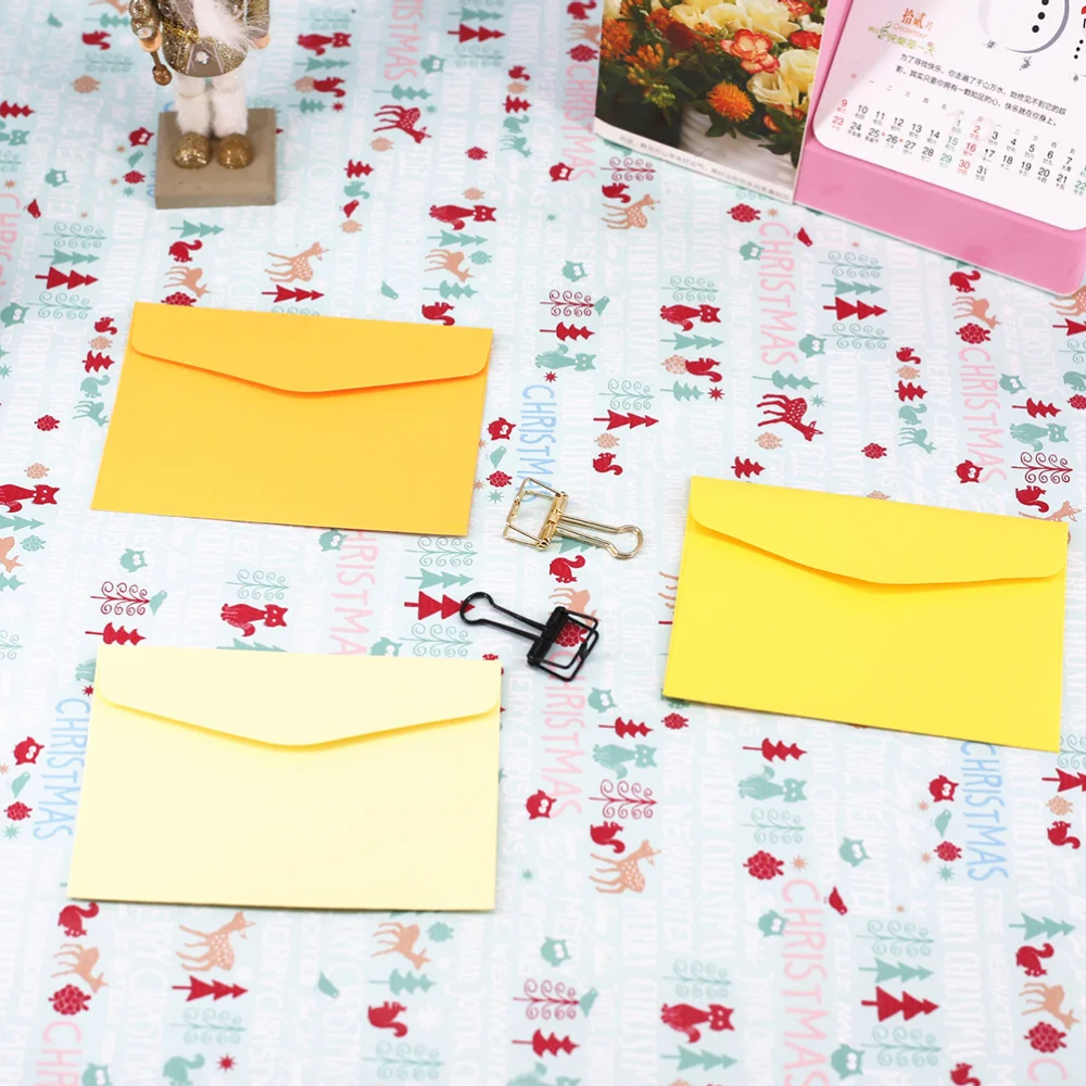 

120PCS Mini Size Color Envelope Blank Monochrome Envelope(Random Color)