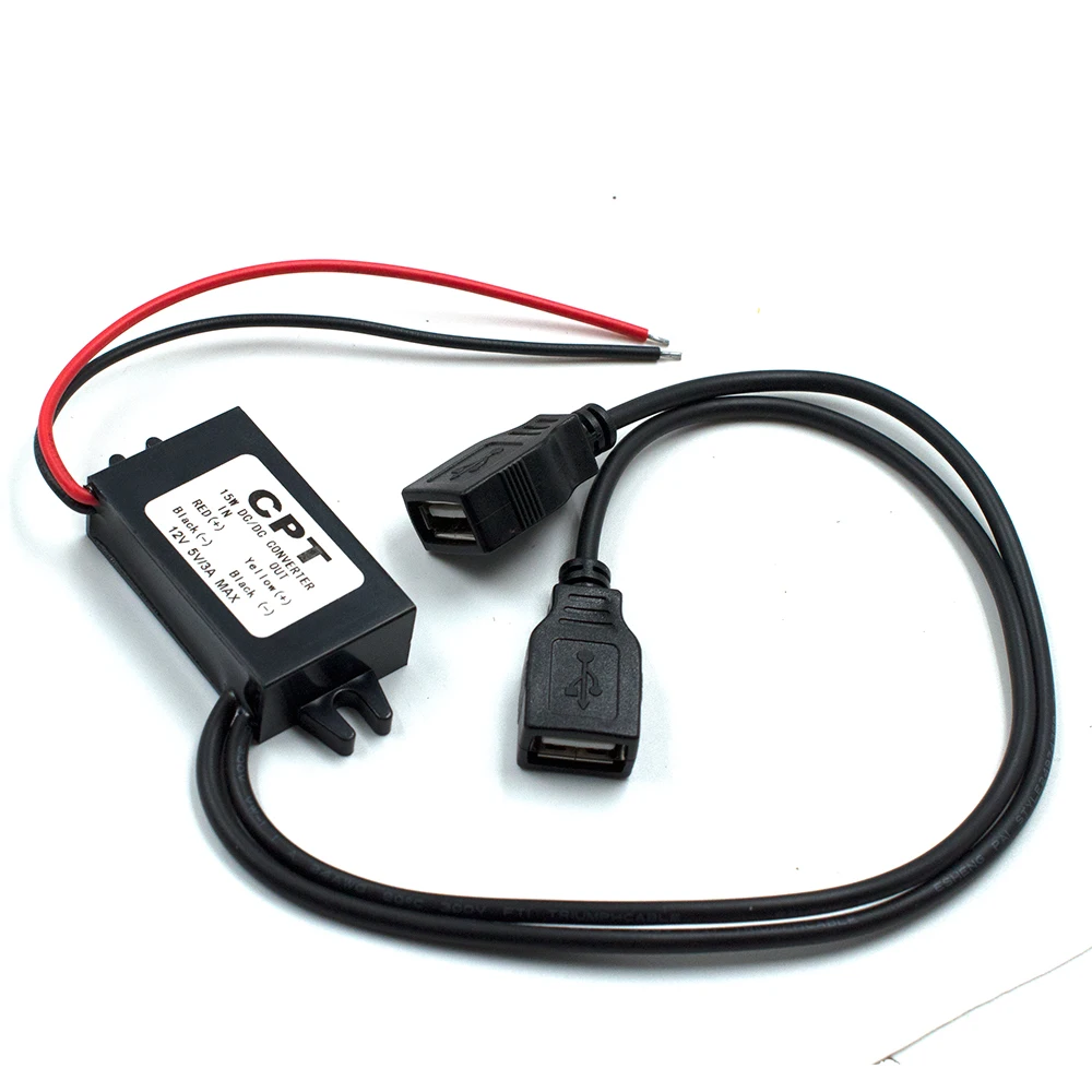 

Адаптер питания с двумя USB-портами, 3 А, 12 В-5 В