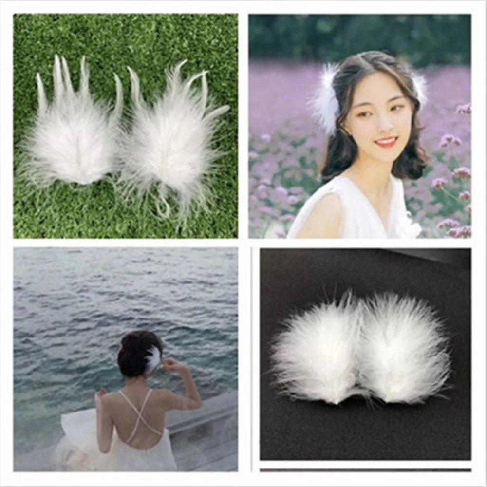 1 шт. Ins супер фея белое перо головной убор зажим для волос свадебные фото Личность