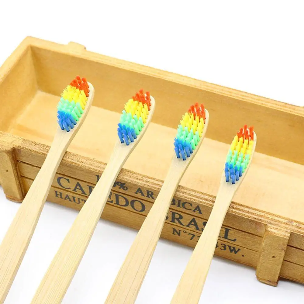Красочная бамбуковая зубная щетка оптовая продажа Экологичная деревянная