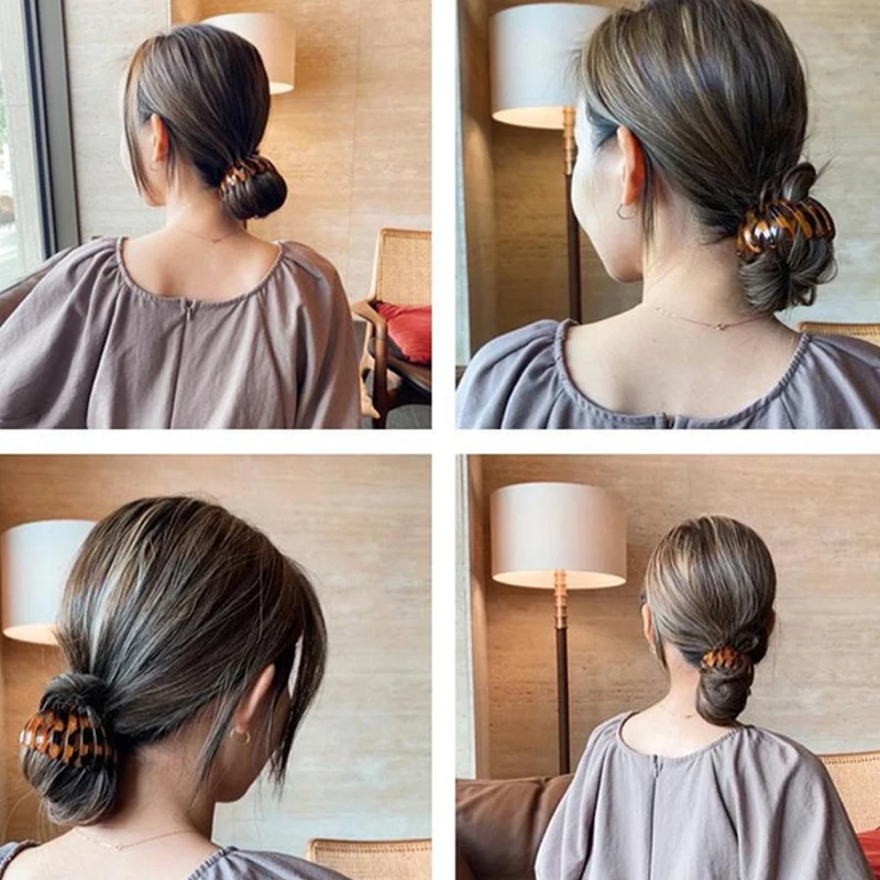 

1Pc Retro Leopard Print Curling Iron Hairstyle Headbands Ponytail Hairpin Fashion Chic Ponytail Hairpin