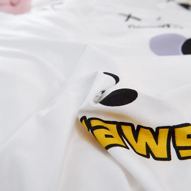 Черно-белое постельное белье с медведем одноразмерное для детей реактивным