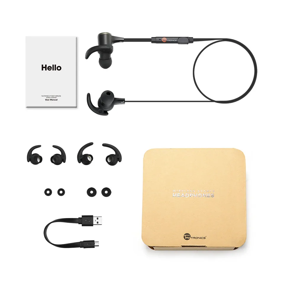 TaoTronics TT-BH07 Bluetooth Подвесные шейные спортивные наушники IPX5 Беспроводная стерео