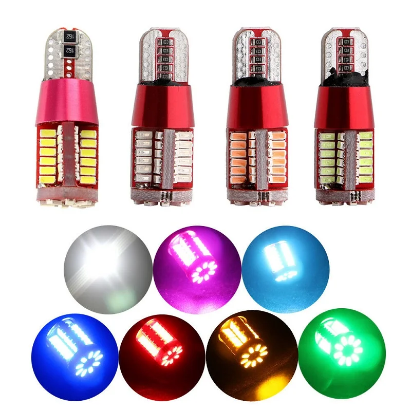 

100Pcs Car LED Super Bright T10 W5W 42 SMD 1206 3020 Turn Side License Plate Light 2825 2827 158 168 194 Auto Bulb DC12V