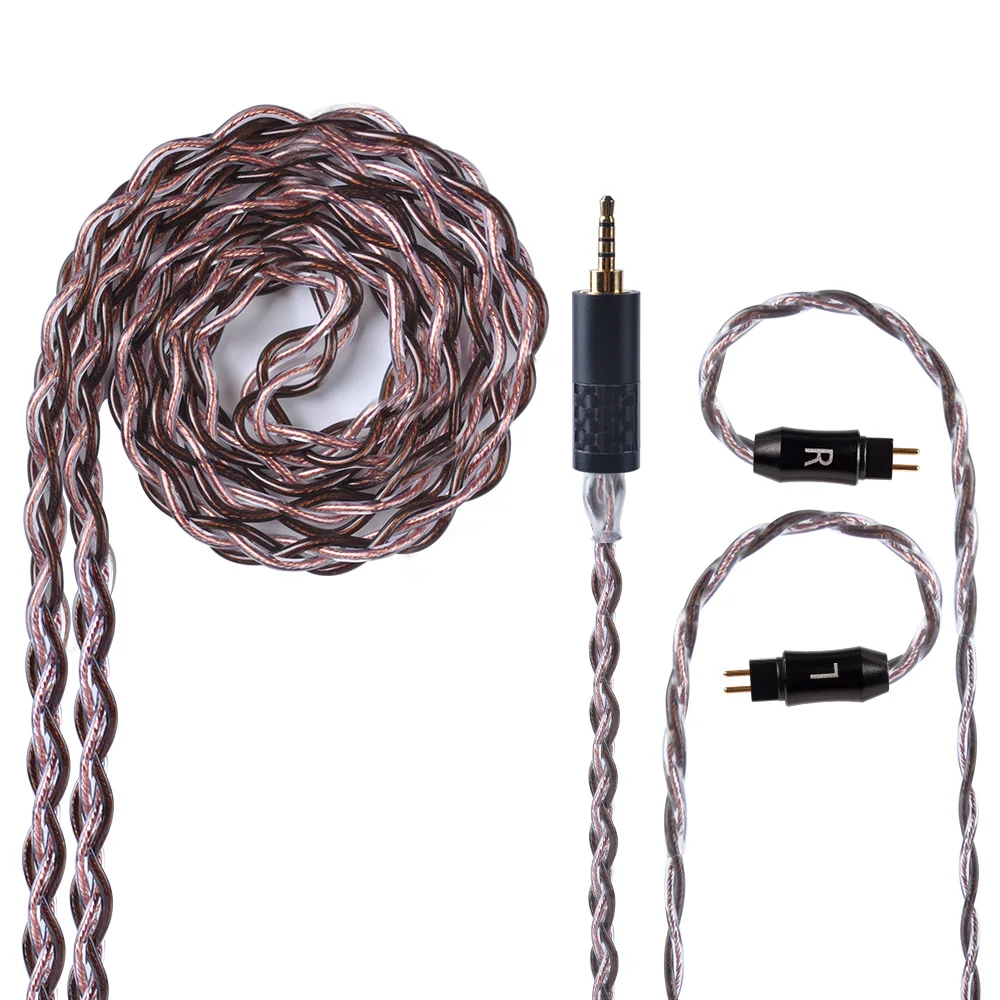 UPOCC NEOTECH 26AWG 7N монокристаллической Медь кабель 2,5/3,5/4,4 мм балансный кабель для наушников с MMCX импорт из Тайваня для HQ8 - Цвет: 2P2.5