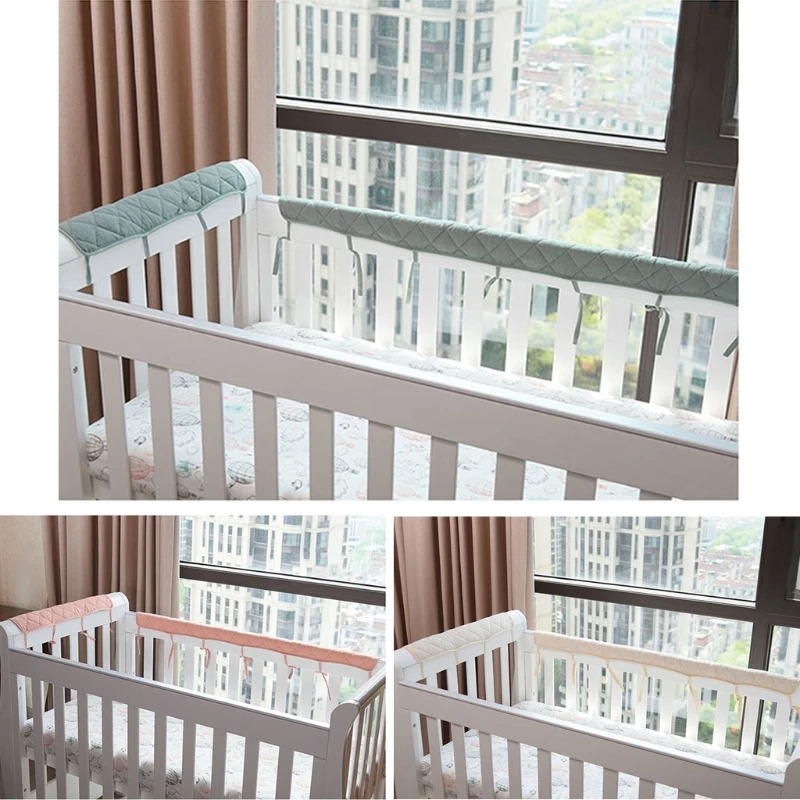 

Crib Bumper Baby Cot Bumper Wrap Around Protection Safe Teething Guard Wrap Baby Proofing Edge and Corner Guard