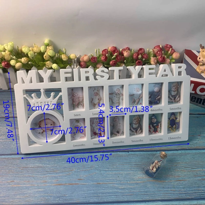 

My First Year Baby Keepsake Frame 0-12Months Pictures Photo Frame Souvenirs Gift P31B