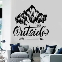 Vinyl Wall Decal Get Outside Inspiration Phrase Teen Room Stickers Home Decor Living Room Kids Room Posters Self Adhesive A491