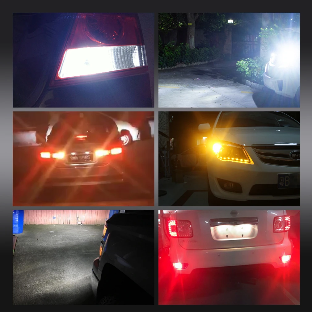 2 шт. автомобильные светодиодсветодиодный лампы PY21W P21W T20 Led W21/5W 7443 W21W 7440 BAY15D BA15S BAU15S