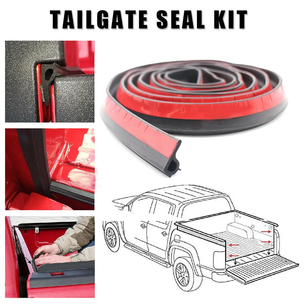 

1x Universal Car Tailgate Sealing Kit Rubber Sealing Strip Dual-adhesive Black FOR TOYOTA HILUX SR5 SR Car Interior Accessories
